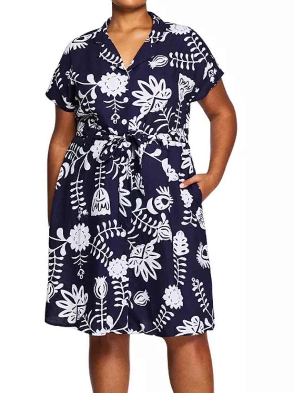 Estelle Belize Printed Shirt Dress Linen Blend